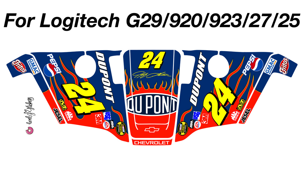 Jeff Gordon Signature Flames NASCAR Sticker Kit for Logitech G29