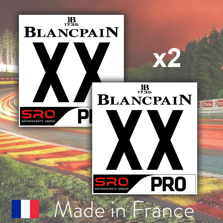 2 x 2019 Custom Number BlancPain PRO Number Plates Lovely Stickers