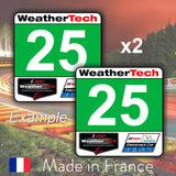 2 x Green Custom Number GTD IMSA WeatherTech Number Plates