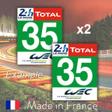 2 x 2019 Green Custom Number LMGTE Pro 24H Le Mans Number Plates