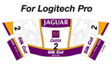 1988 Jaguar XJR9 Silk Cut sticker kit for Logitech Pro Wheel shown flat