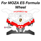RSR Porsche 2017 sticker kit for MOZA ES Formula shown flat