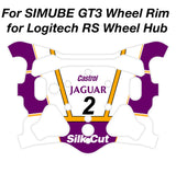 1988 Jaguar XJR9 Silk Cut sticker kit for SIMUBE Logitech Wheel shown flat