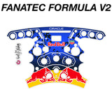 2026 RB F1 sticker kit for Fanatec Formula V2 shown flat