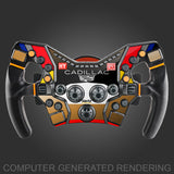 sticker applied on the steering wheel