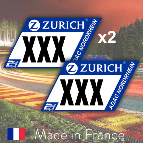 2 x 2017 Blue Custom Number 24H Nurburgring Number Plates