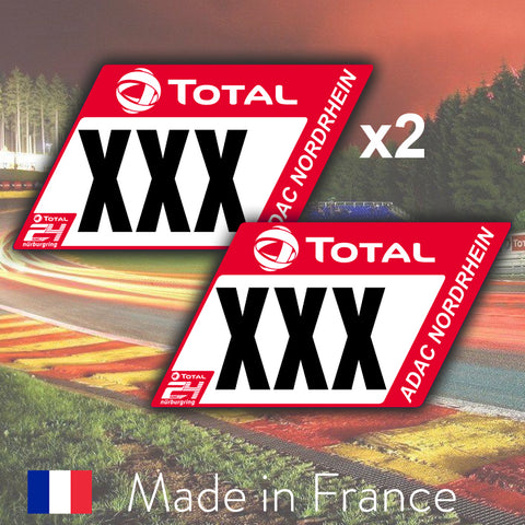2 x 2019 Red Custom Number 24H Nurburgring Number Plates