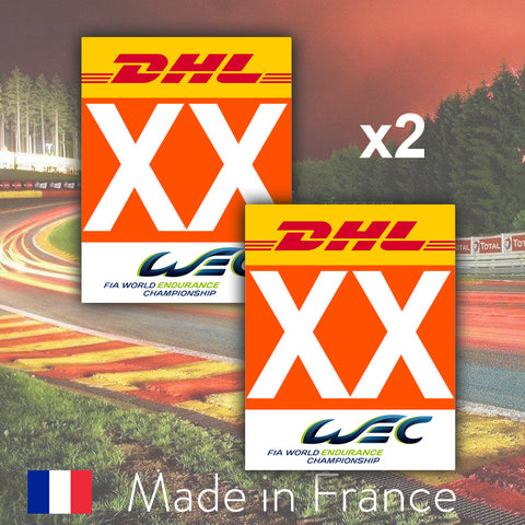 2 x 2018 Orange Custom Number LMGTE AM 24H Le Mans Number Plates