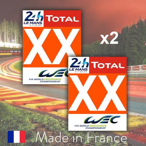 2 x 2019 Orange Custom Number LMGTE AM 24H Le Mans Number Plates