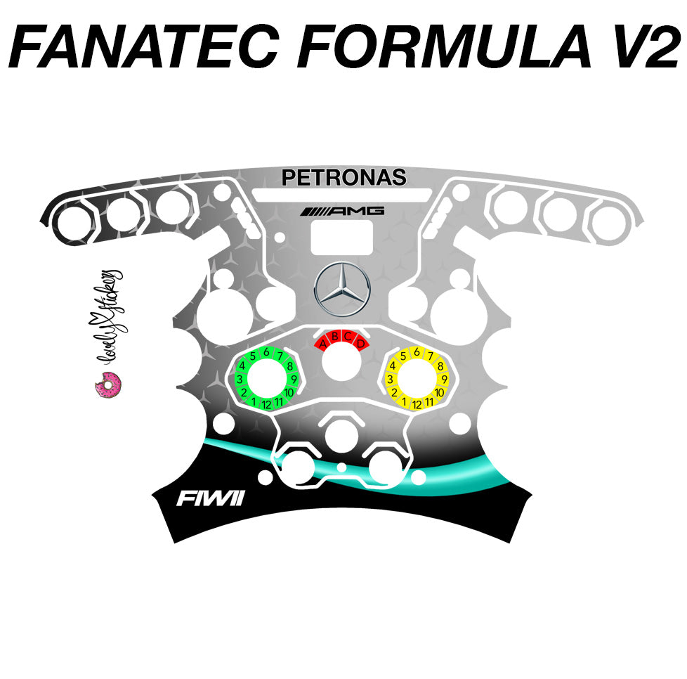 Mb F Racing Sticker 2019 Mercedes F1 Sticker Kit for Fanatec Formula V2 – Lovely Stickers