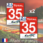 2 x 2019 Red Custom Number LMP1 24H Le Mans Number Plates