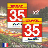 2 x 2018 Red Custom Number LMP1 24H Le Mans Number Plates