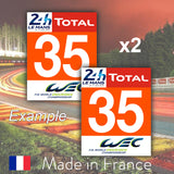 2 x 2019 Orange Custom Number LMGTE AM 24H Le Mans Number Plates